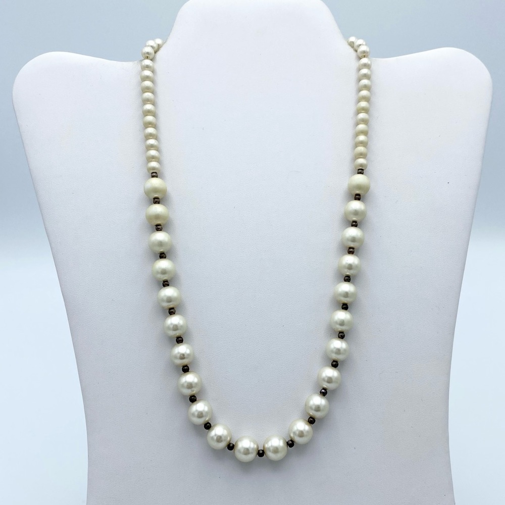 Handmade Faux Pearl 925 Slvr Heart Clasp Necklace